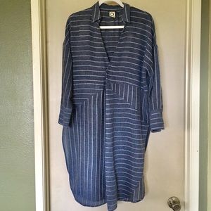 Anthropology brand striped oversized tunic
